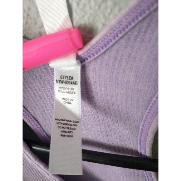 Lavender Washed Ribbed Racerback Tank Top - Picture 8 of 9